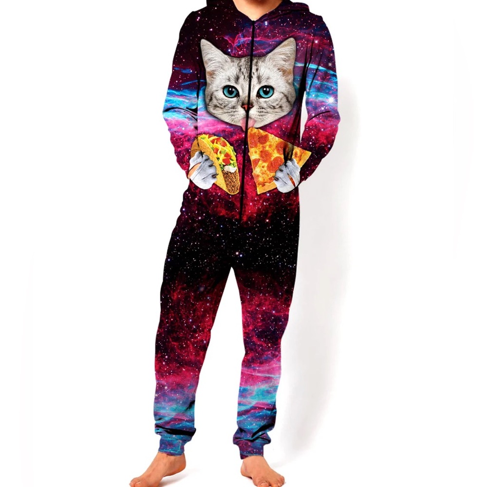 All Over Print Taco Cat Onesie - Size M
